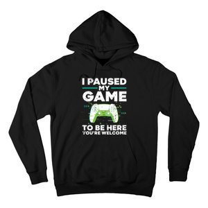 Cool Video Gamer For Men Boy Game Paused Gaming Gamers Hoodie