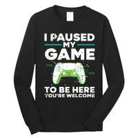 Cool Video Gamer For Men Boy Game Paused Gaming Gamers Long Sleeve Shirt