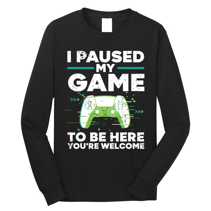 Cool Video Gamer For Men Boy Game Paused Gaming Gamers Long Sleeve Shirt