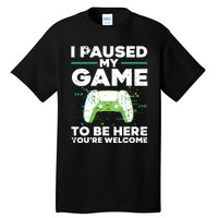 Cool Video Gamer For Men Boy Game Paused Gaming Gamers Tall T-Shirt