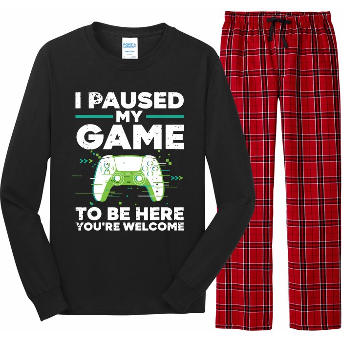 Cool Video Gamer For Men Boy Game Paused Gaming Gamers Long Sleeve Pajama Set