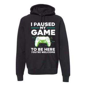 Cool Video Gamer For Men Boy Game Paused Gaming Gamers Premium Hoodie