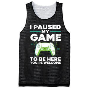 Cool Video Gamer For Men Boy Game Paused Gaming Gamers Mesh Reversible Basketball Jersey Tank