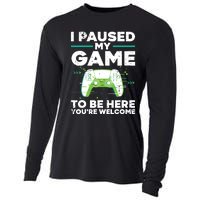 Cool Video Gamer For Men Boy Game Paused Gaming Gamers Cooling Performance Long Sleeve Crew