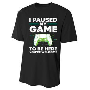 Cool Video Gamer For Men Boy Game Paused Gaming Gamers Performance Sprint T-Shirt