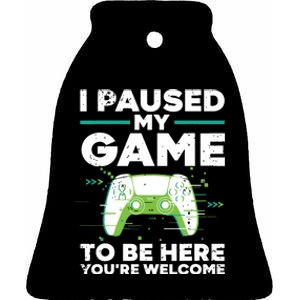 Cool Video Gamer For Men Boy Game Paused Gaming Gamers Ceramic Bell Ornament