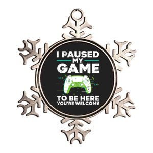 Cool Video Gamer For Men Boy Game Paused Gaming Gamers Metallic Star Ornament