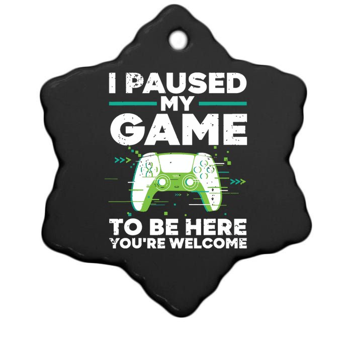 Cool Video Gamer For Men Boy Game Paused Gaming Gamers Ceramic Star Ornament