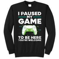 Cool Video Gamer For Men Boy Game Paused Gaming Gamers Tall Sweatshirt