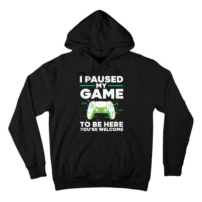 Cool Video Gamer For Men Boy Game Paused Gaming Gamers Tall Hoodie