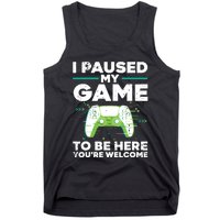 Cool Video Gamer For Men Boy Game Paused Gaming Gamers Tank Top