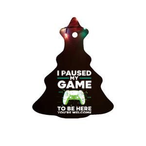 Cool Video Gamer For Men Boy Game Paused Gaming Gamers Ceramic Tree Ornament