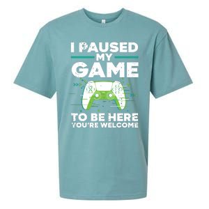 Cool Video Gamer For Men Boy Game Paused Gaming Gamers Sueded Cloud Jersey T-Shirt