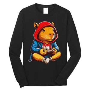 Capybara Video Games Funny Gaming Capy Teen Long Sleeve Shirt