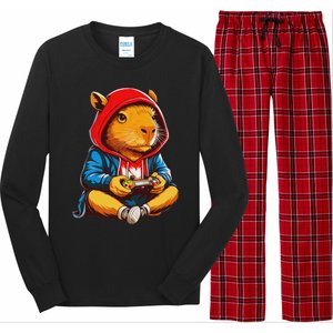 Capybara Video Games Funny Gaming Capy Teen Long Sleeve Pajama Set