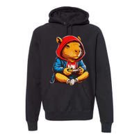 Capybara Video Games Funny Gaming Capy Teen Premium Hoodie