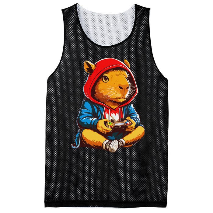 Capybara Video Games Funny Gaming Capy Teen Mesh Reversible Basketball Jersey Tank