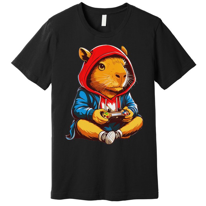 Capybara Video Games Funny Gaming Capy Teen Premium T-Shirt