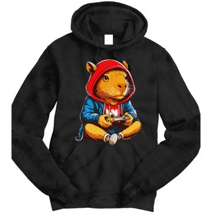 Capybara Video Games Funny Gaming Capy Teen Tie Dye Hoodie