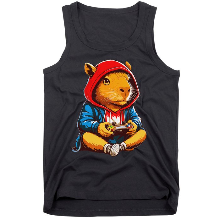 Capybara Video Games Funny Gaming Capy Teen Tank Top