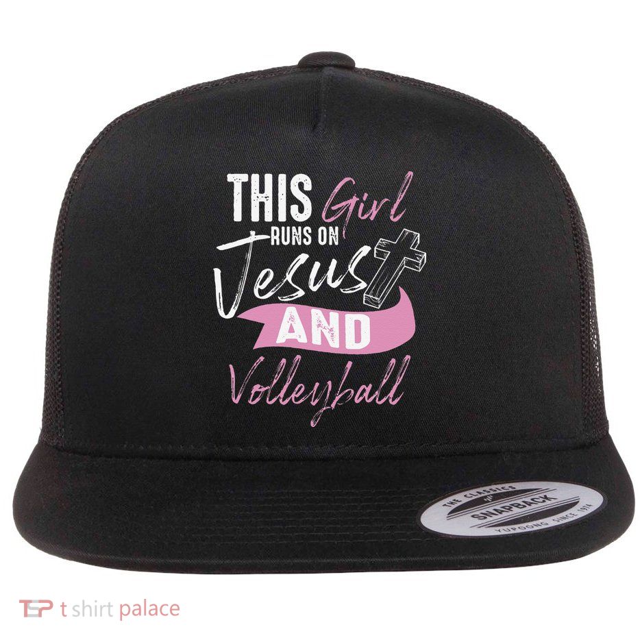 Cool Volleyball Gifts For Women Funny Teen Run On Jesus Flatbill Hat