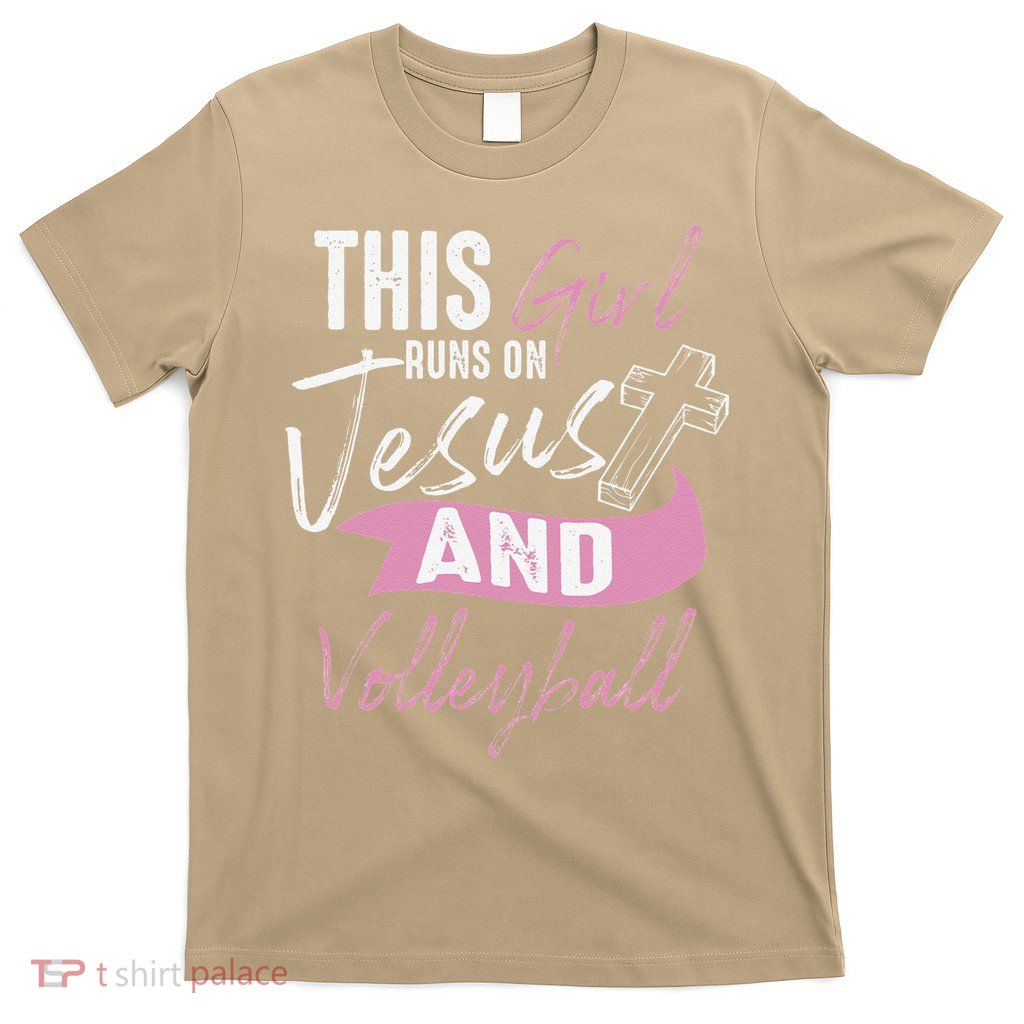 Cool Volleyball Gifts For Women Funny Teen Run On Jesus T-Shirt