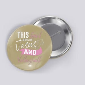 Cool Volleyball Gifts For Women Funny Teen Run On Jesus Button