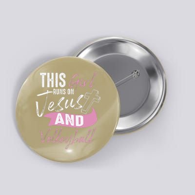 Cool Volleyball Gifts For Women Funny Teen Run On Jesus Button