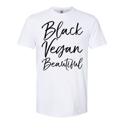 Cute Vegan Gift For Black Cute Black Vegan Beautiful Gift Softstyle CVC T-Shirt