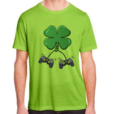 Clover Video Game Controllers St Patricks Day Adult ChromaSoft Performance T-Shirt