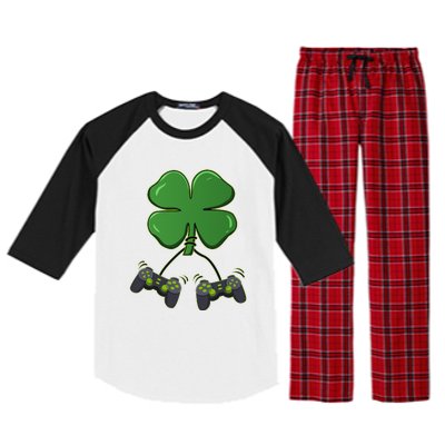 Clover Video Game Controllers St Patricks Day Raglan Sleeve Pajama Set