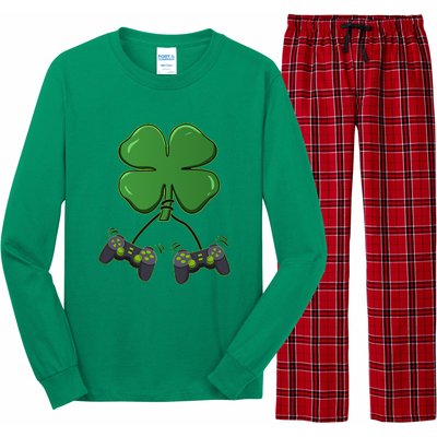 Clover Video Game Controllers St Patricks Day Long Sleeve Pajama Set