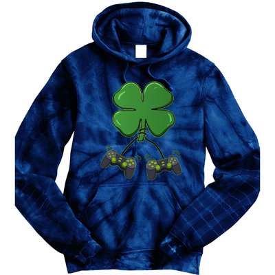 Clover Video Game Controllers St Patricks Day Tie Dye Hoodie