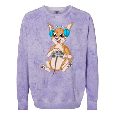 Chihuahua Video Gamer Colorblast Crewneck Sweatshirt