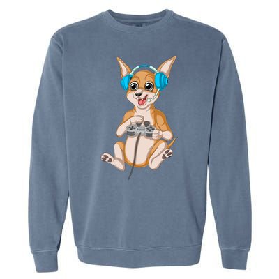 Chihuahua Video Gamer Garment-Dyed Sweatshirt