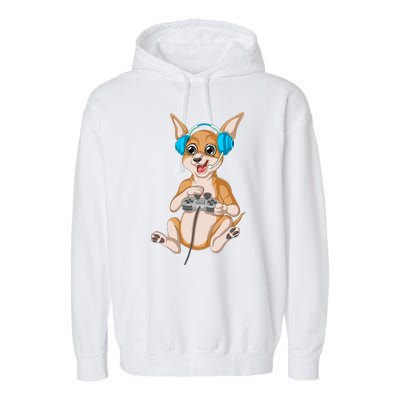 Chihuahua Video Gamer Garment-Dyed Fleece Hoodie