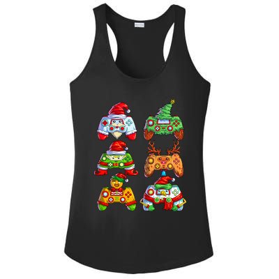 Christmas Video Game Controller Santa Hat Christmas Gamer Ladies PosiCharge Competitor Racerback Tank