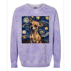 Chihuahua Van Gogh Starry Night Colorblast Crewneck Sweatshirt