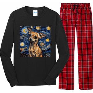 Chihuahua Van Gogh Starry Night Long Sleeve Pajama Set