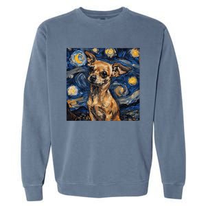 Chihuahua Van Gogh Starry Night Garment-Dyed Sweatshirt