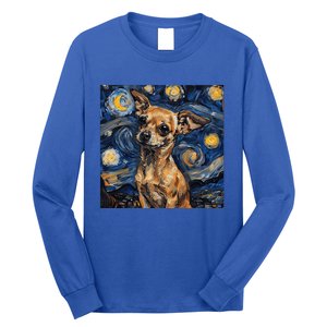 Chihuahua Van Gogh Starry Night Long Sleeve Shirt