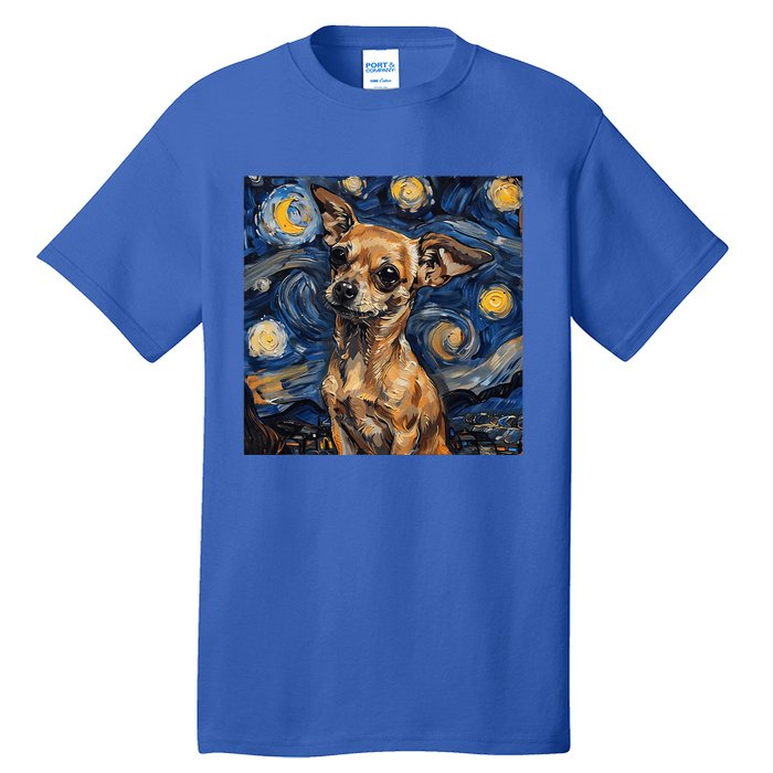 Chihuahua Van Gogh Starry Night Tall T-Shirt