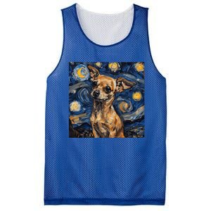 Chihuahua Van Gogh Starry Night Mesh Reversible Basketball Jersey Tank