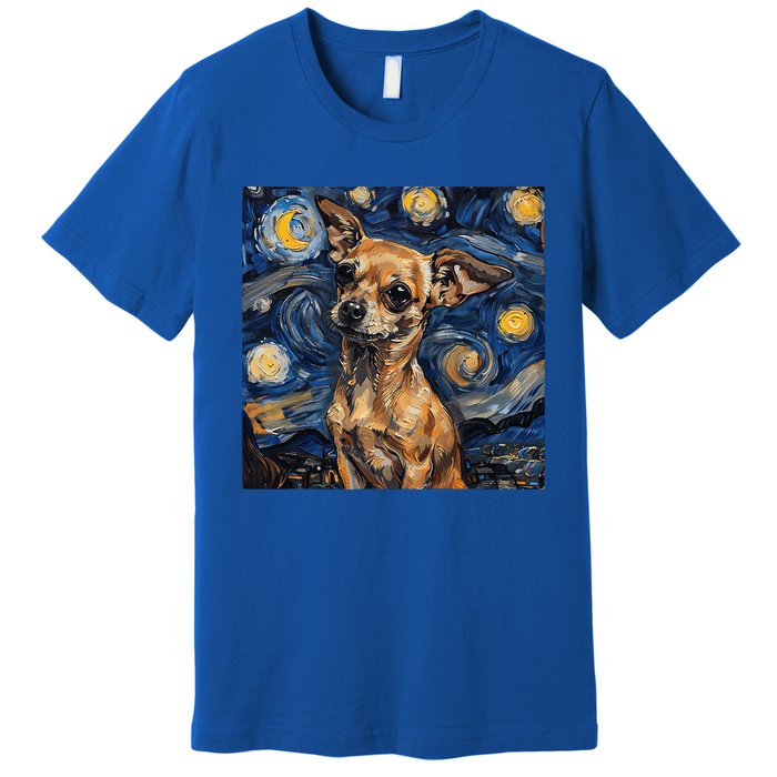 Chihuahua Van Gogh Starry Night Premium T-Shirt