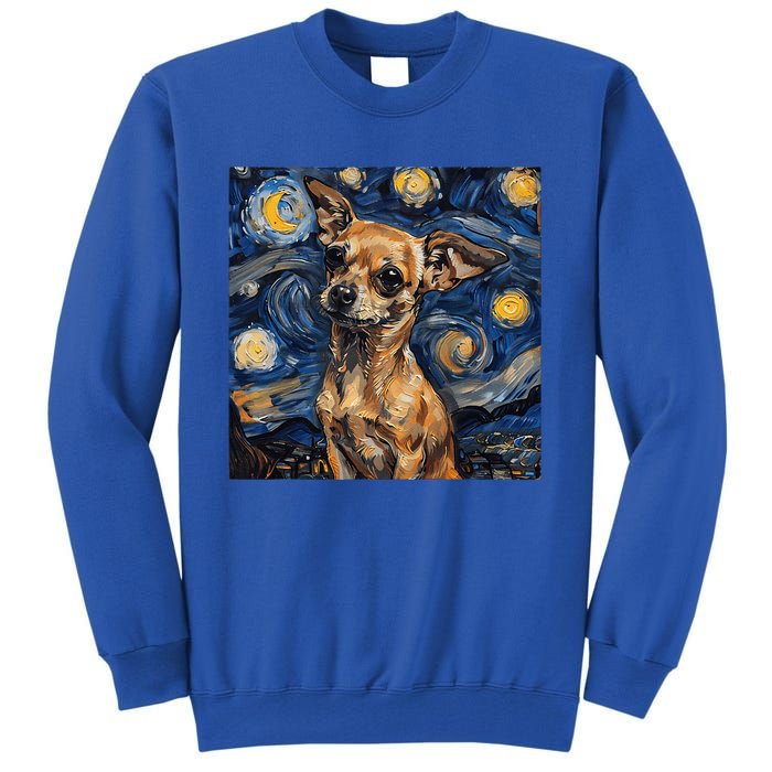 Chihuahua Van Gogh Starry Night Tall Sweatshirt