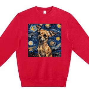 Chihuahua Van Gogh Starry Night Premium Crewneck Sweatshirt