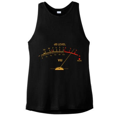 Cool Vintage Gold DB Level VU Meter Music Bass Lover Ladies PosiCharge Tri-Blend Wicking Tank