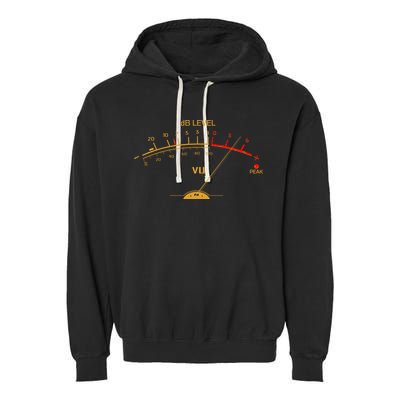 Cool Vintage Gold DB Level VU Meter Music Bass Lover Garment-Dyed Fleece Hoodie