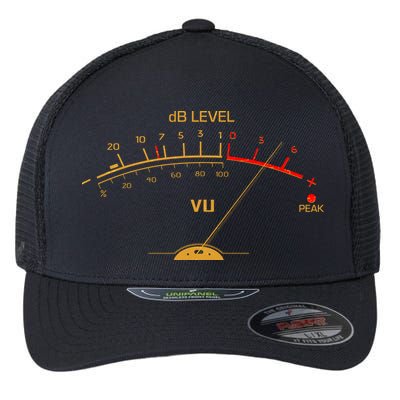 Cool Vintage Gold DB Level VU Meter Music Bass Lover Flexfit Unipanel Trucker Cap