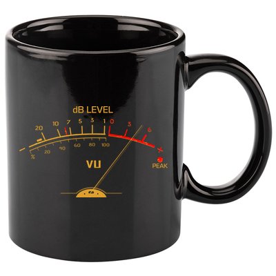Cool Vintage Gold DB Level VU Meter Music Bass Lover 11oz C Handle Ceramic Mug